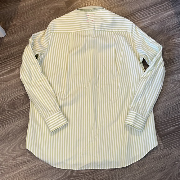 PINK TARTAN Herringbone Stripe Shirt (in Green/White- Size 4) - Picture 6 of 6